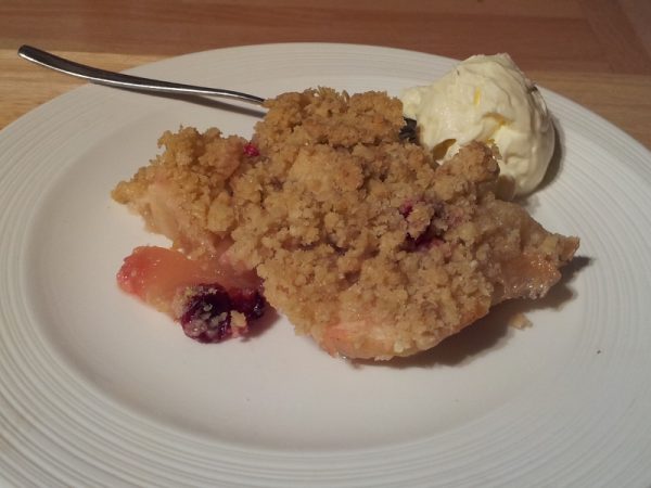 Crumble di mele e cranberries