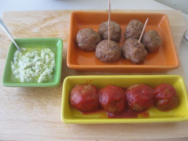 Polpettine alle due salse